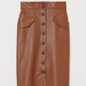 H&M Leather Brown Skirt